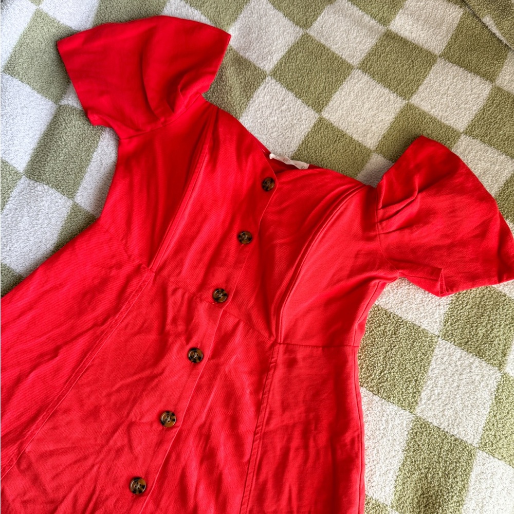 Red Button Up Dress